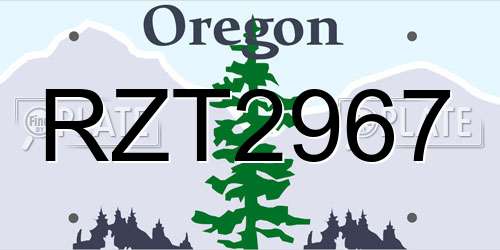 RZT2967 Oregon License Plate