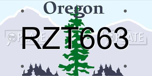 RZT663 Oregon License Plate