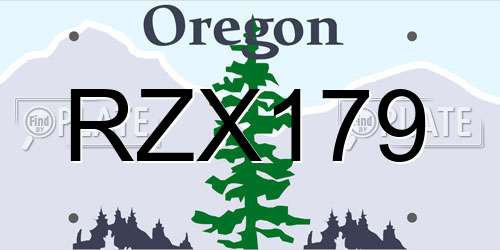 RZX179 Oregon License Plate