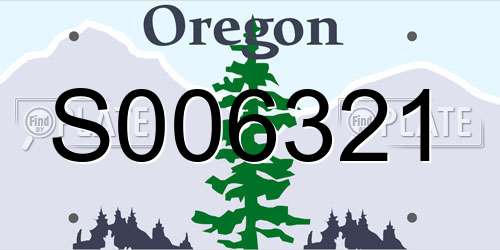 S006321 Oregon License Plate