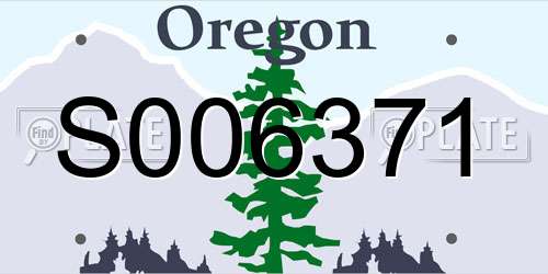 S006371 Oregon License Plate