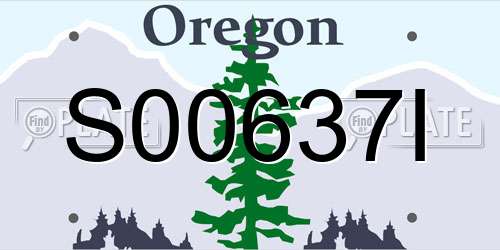 S00637I Oregon License Plate