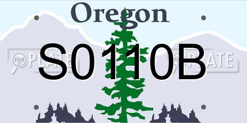 S0110B Oregon License Plate