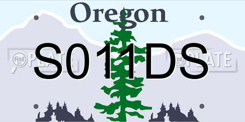 S011DS Oregon License Plate