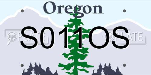 S011OS Oregon License Plate