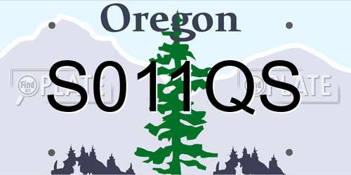 S011QS Oregon License Plate