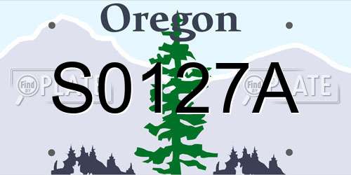 S0127A Oregon License Plate