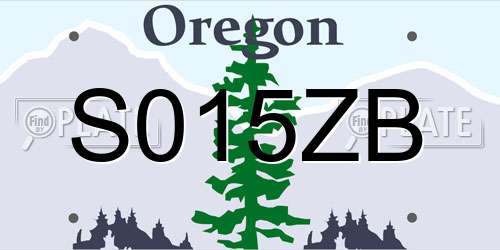 S015ZB Oregon License Plate