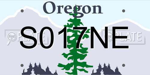 S017NE Oregon License Plate