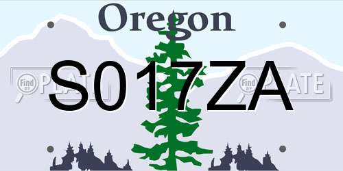 S017ZA Oregon License Plate