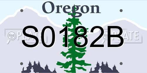 S0182B Oregon License Plate