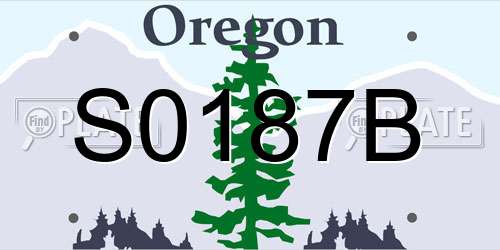 S0187B Oregon License Plate