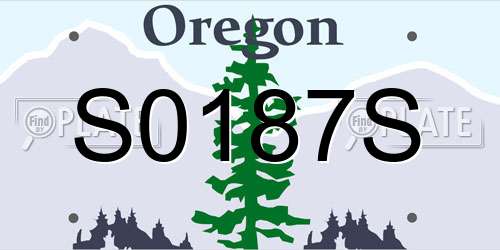 S0187S Oregon License Plate