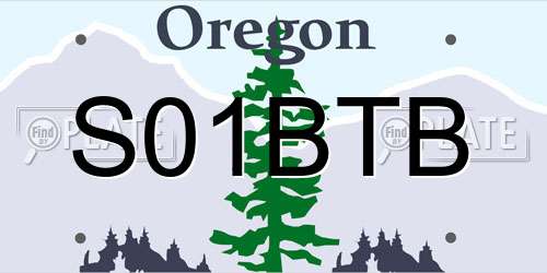 S01BTB Oregon License Plate