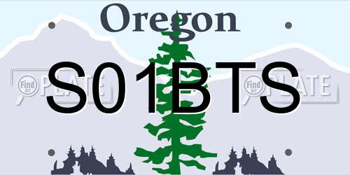 S01BTS Oregon License Plate