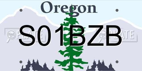S01BZB Oregon License Plate