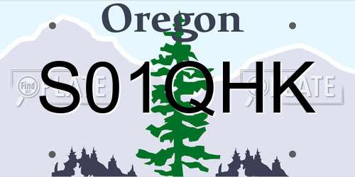 S01QHK Oregon License Plate