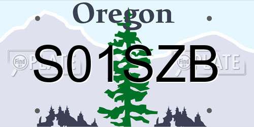 S01SZB Oregon License Plate