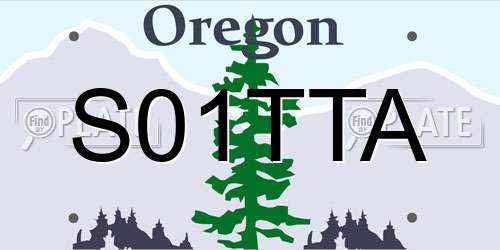 S01TTA Oregon License Plate