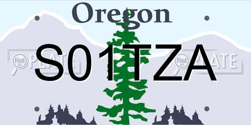 S01TZA Oregon License Plate