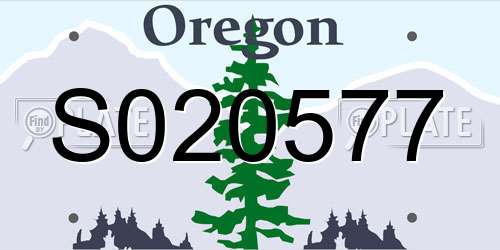 S020577 Oregon License Plate
