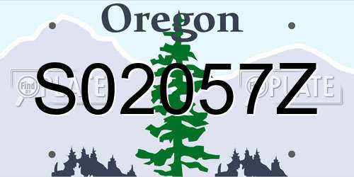 S02057Z Oregon License Plate