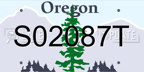 S02087T Oregon License Plate