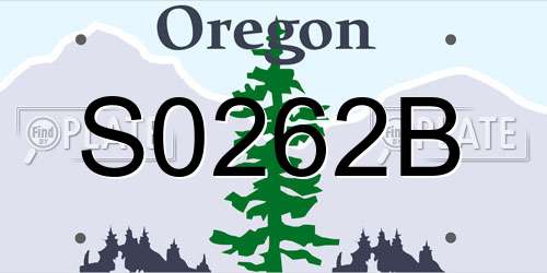 S0262B Oregon License Plate