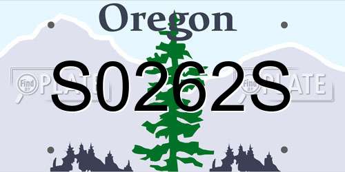 S0262S Oregon License Plate