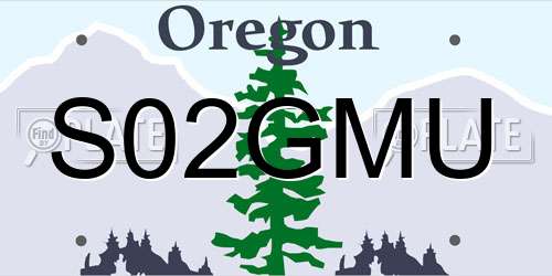 S02GMU Oregon License Plate