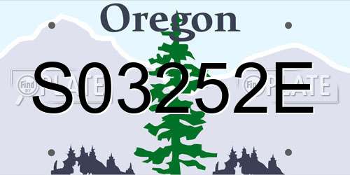 S03252E Oregon License Plate