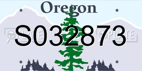 S032873 Oregon License Plate