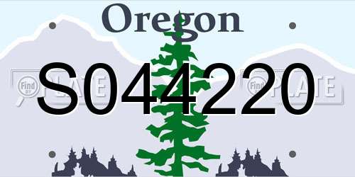 S044220 Oregon License Plate