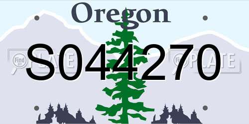 S044270 Oregon License Plate