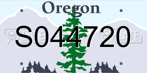S044720 Oregon License Plate