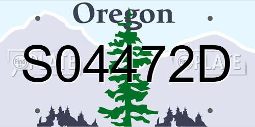 S04472D Oregon License Plate