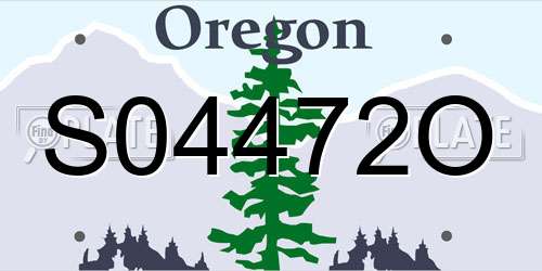 S04472O Oregon License Plate