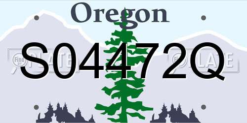 S04472Q Oregon License Plate