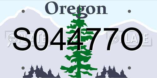 S04477O Oregon License Plate