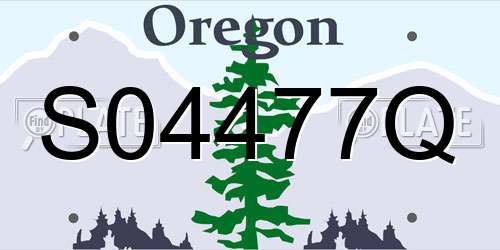 S04477Q Oregon License Plate