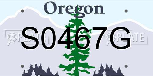 S0467G Oregon License Plate