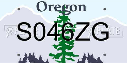 S046ZG Oregon License Plate