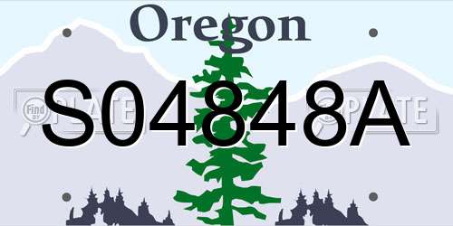 S04848A Oregon License Plate