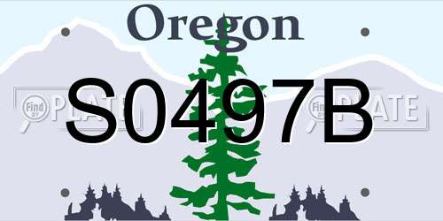S0497B Oregon License Plate