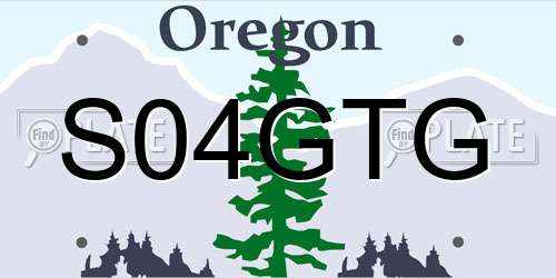 S04GTG Oregon License Plate
