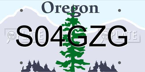 S04GZG Oregon License Plate
