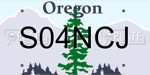 S04NCJ Oregon License Plate