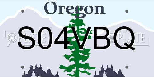 S04VBQ Oregon License Plate