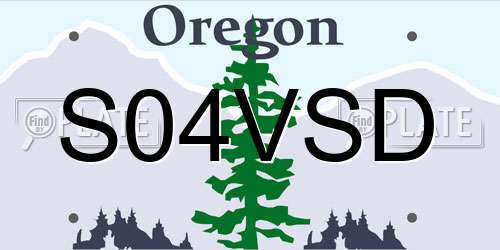 S04VSD Oregon License Plate