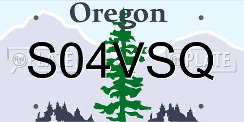 S04VSQ Oregon License Plate